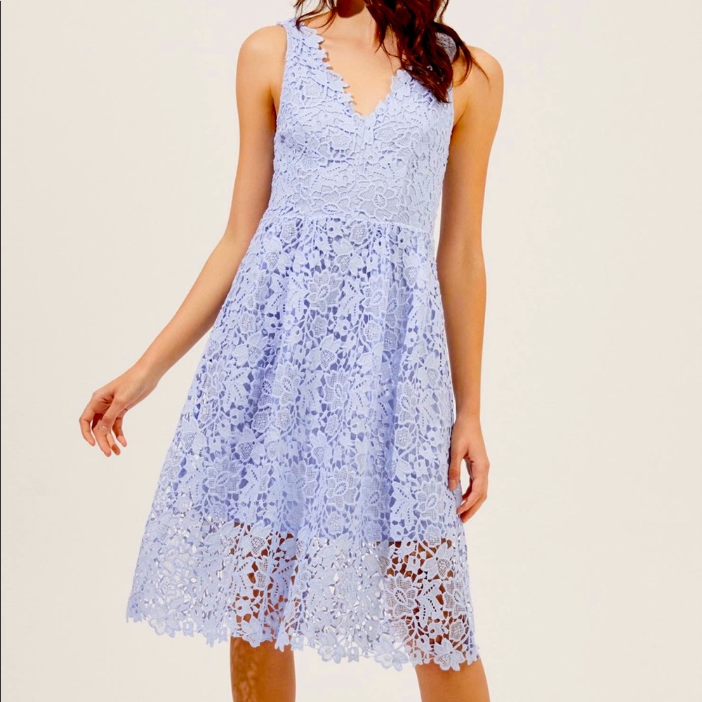 ASTR V-Neck Lace Fit & Flare Dress